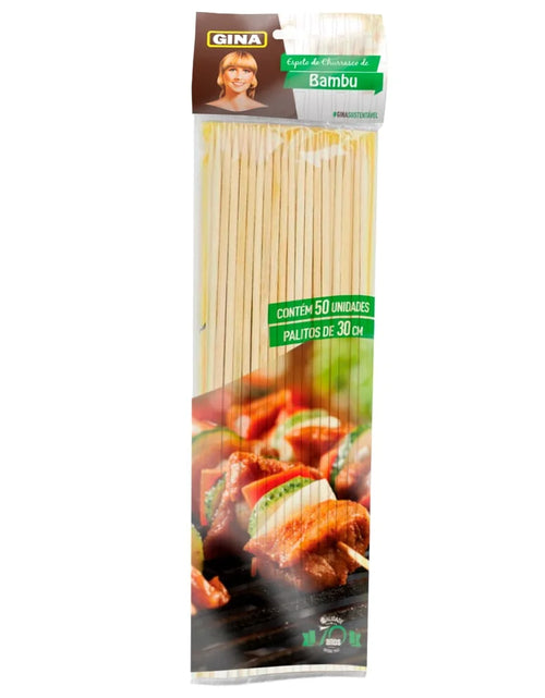 Load image into Gallery viewer, Espeto de Bambu Para Churrasco Gina 25cm 50 Unidades
