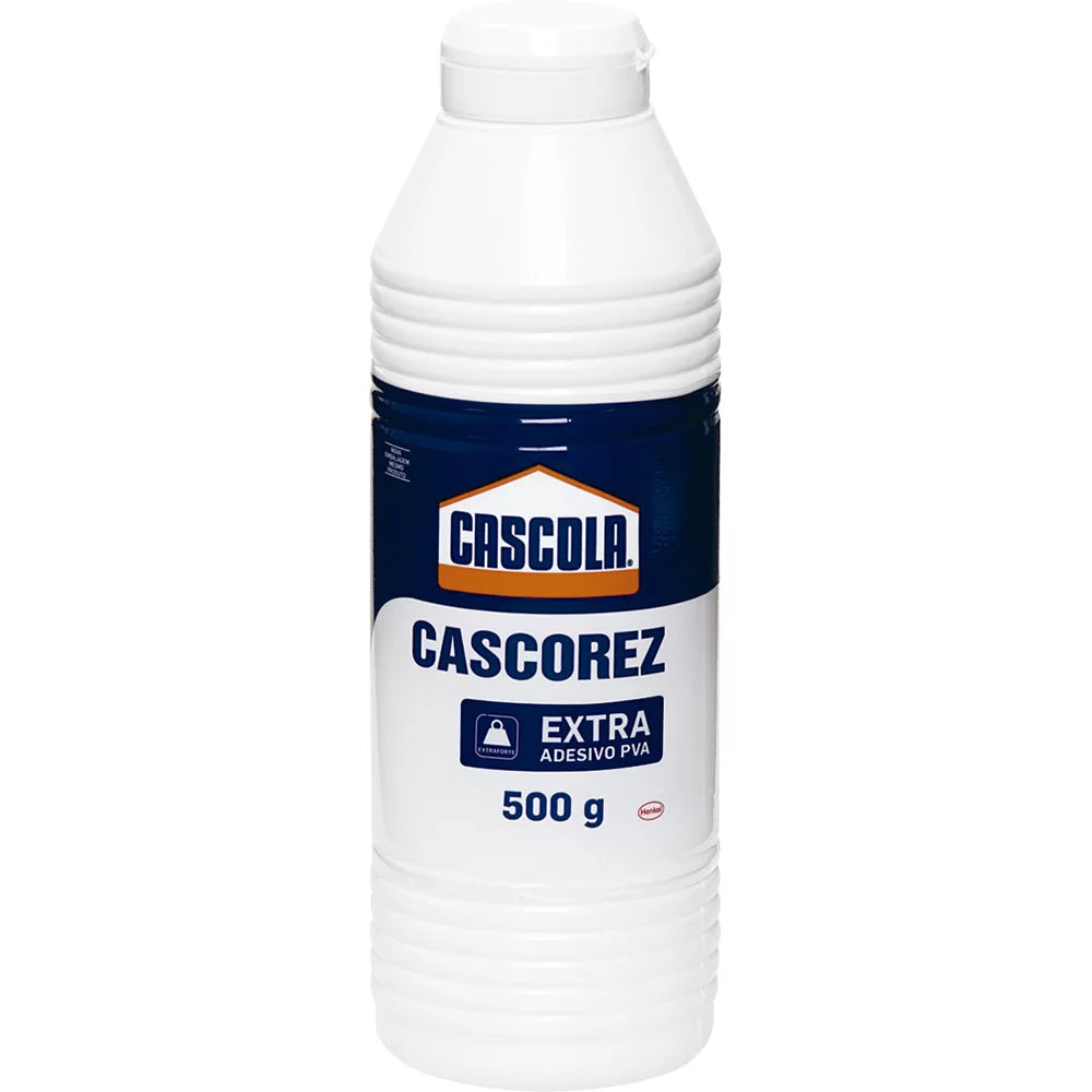 Cascola Cascorez Extra, Cola branca extra forte de fácil aplicação, Cola de PVA com secagem transparente, Cascorez Extra para colagens de alto desempenho, 1x500g