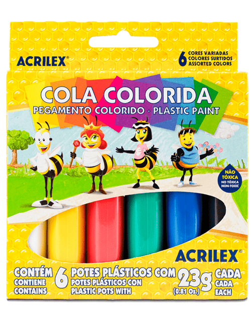 Load image into Gallery viewer, Cola Colorida com 6 Cores 23gr - Acrilex Marca:
