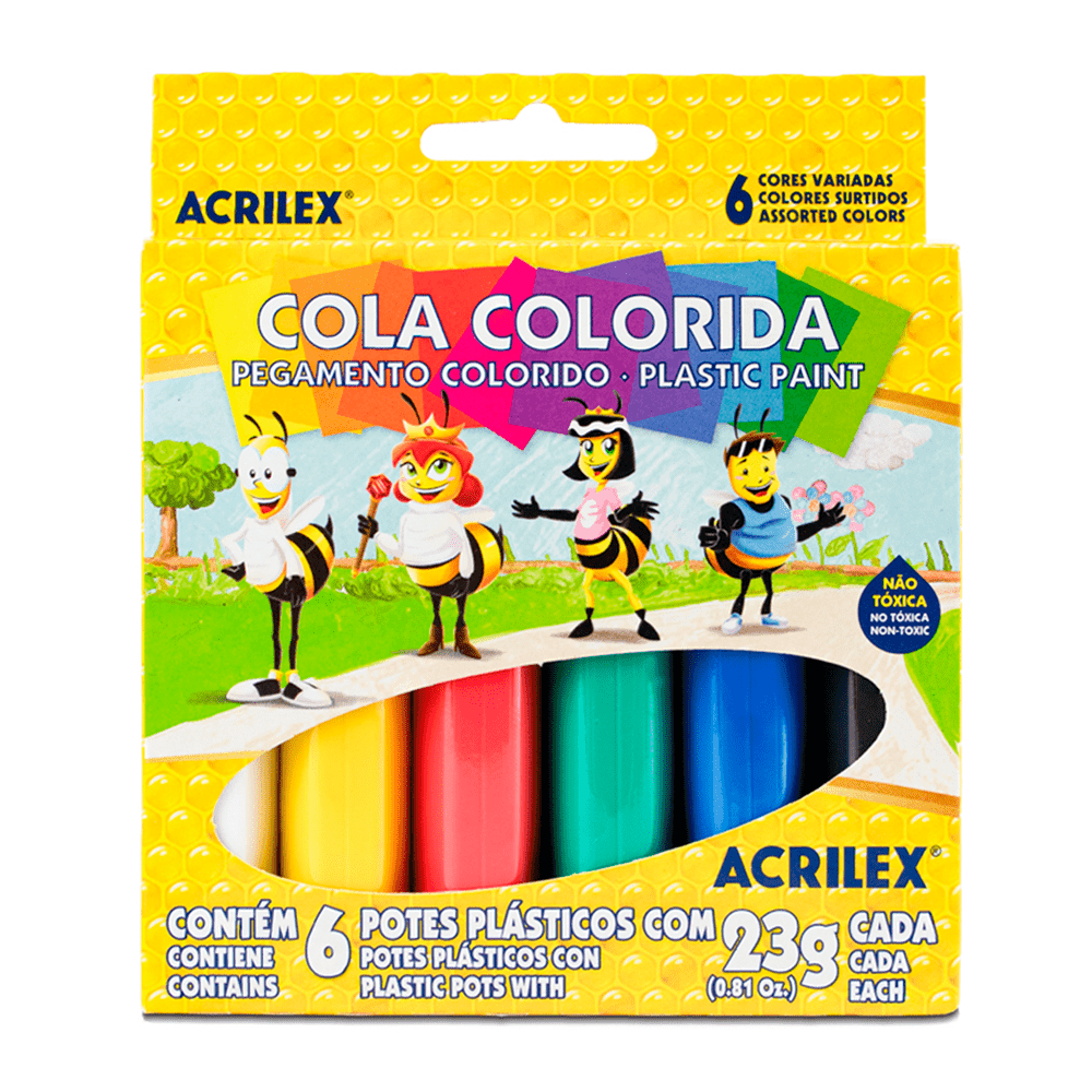 Cola Colorida com 6 Cores 23gr - Acrilex Marca: