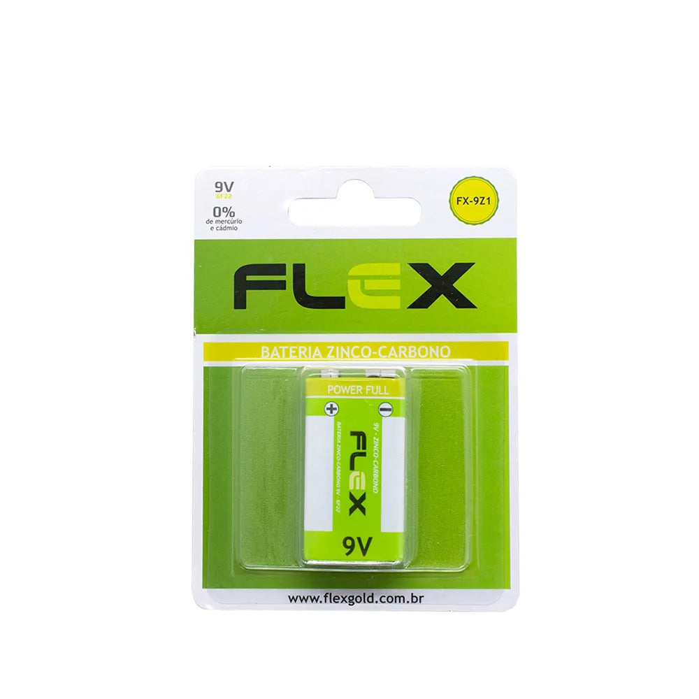 Bateria Zinco Carbono Flex 9v Blister Com 1 Unidade Fx-9z1 Flex